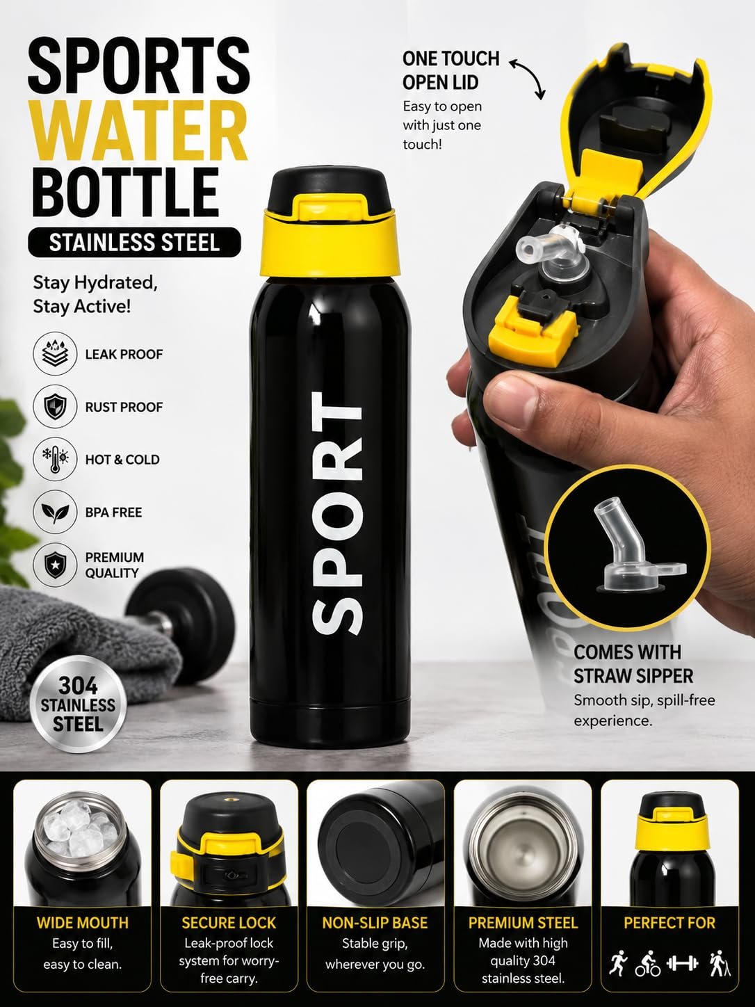 stainless-steel-sports-water-bottle-with-flip-lid-straw-multicolor